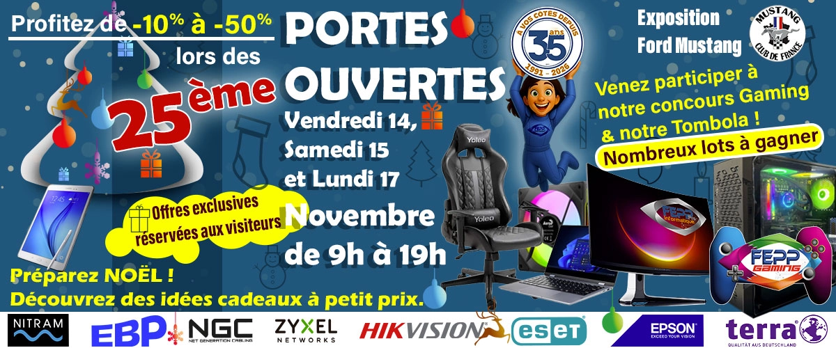 Portes ouvertes FEPP Informatique - Matériel - Copieurs - Logiciels - Sécurité